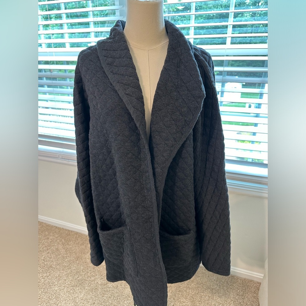 Marine Layer Corbet Coatigan dark gray Quilted Coat, X Large (XL)